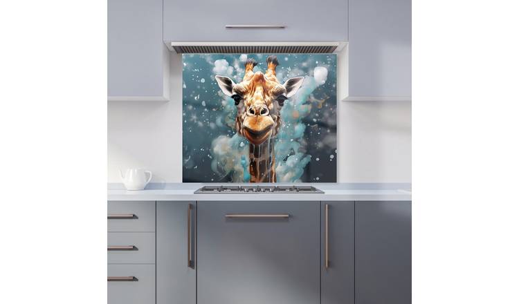 WRT Giraffe Multicolour Kitchen Splashback - W900xH750mm
