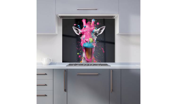WRT Giraffe Multicolour Kitchen Splashback - W900xH750mm