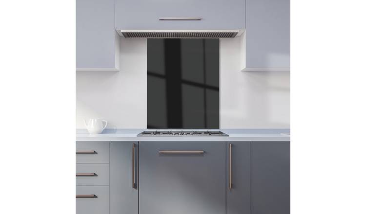 WRT Plain Black Kitchen Splashback - W600xH750mm
