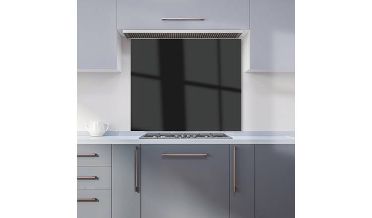 WRT Plain Black Kitchen Splashback - W900xH750mm