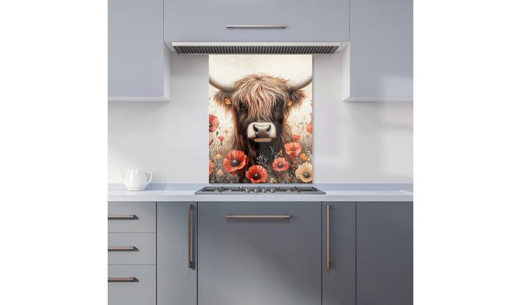 WRT Cow Multicolour Kitchen Splashback - W600xH750mm