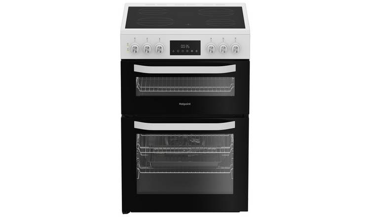 Hotpoint HDE6VDW 60cm Double Oven Electric Cooker - White