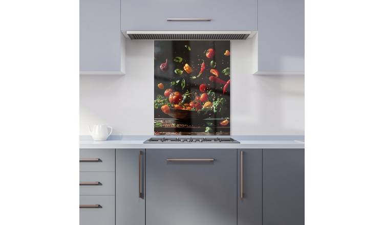 WRT Veg Ballet Multicolour Kitchen Splashback - W600xH750mm