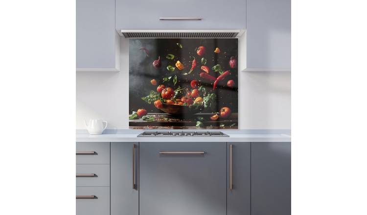 WRT Veg Ballet Multicolour Kitchen Splashback - W900xH750mm
