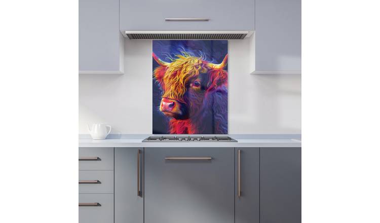 WRT Vibrant Cow Multicolour Kitchen Splashback - W600xH750mm