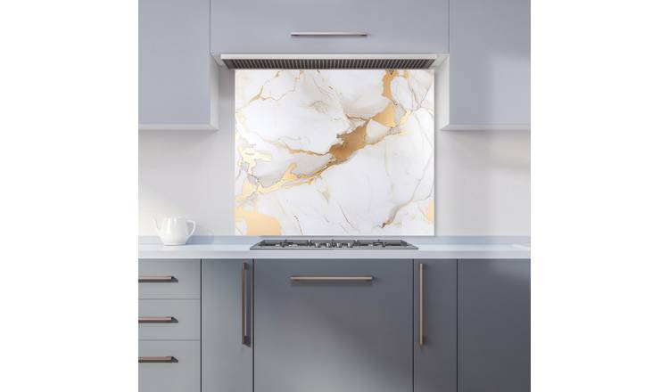 WRT Marble White Kitchen Splashback - W900xH750mm