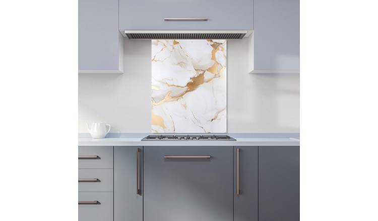 WRT Marble White Kitchen Splashback - W600xH750mm