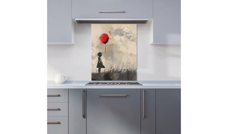 WRT Red Balloon Multicolour Kitchen Splashback - W600xH750mm
