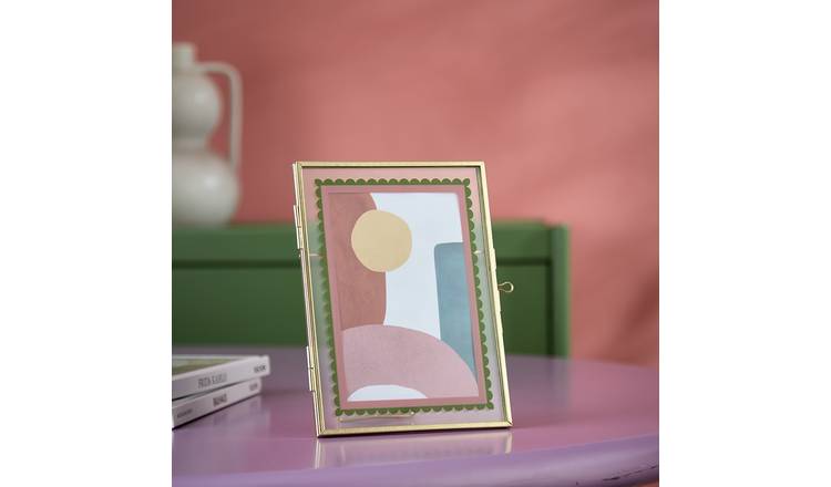 Habitat Green & Pink Scallop Metal Picture Frame - 4x6"