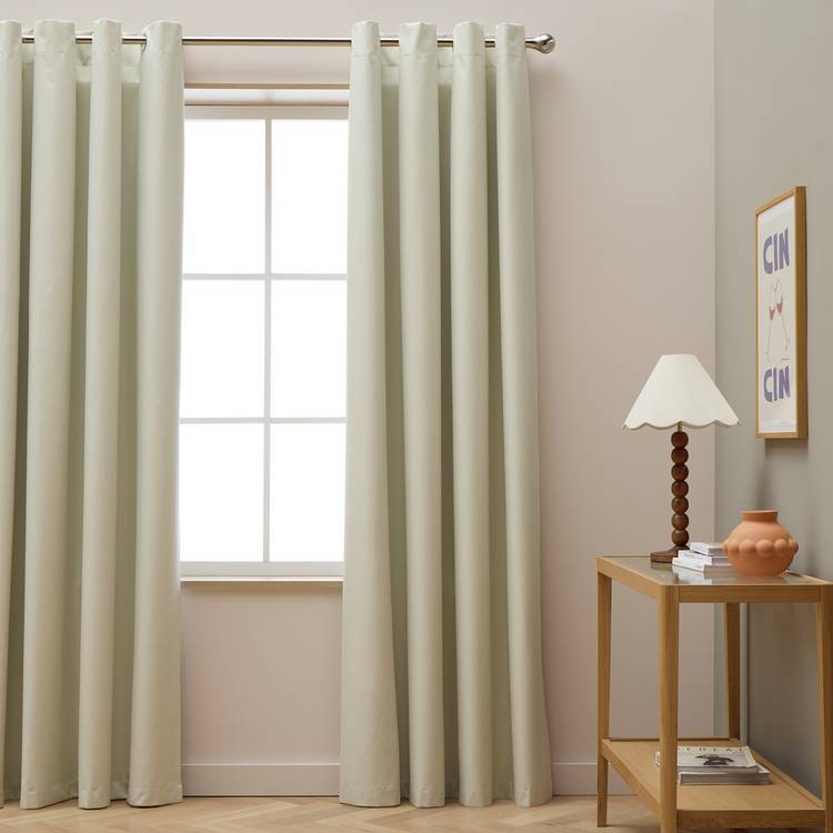 Habitat Blackout Eyelet Curtain - Cream - 183x117cm 0