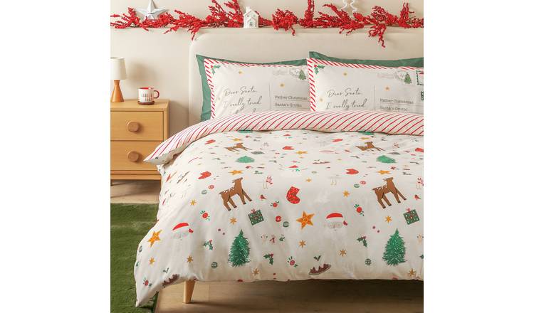 Argos Home Letter to Santa Cream Bedding Set - Single