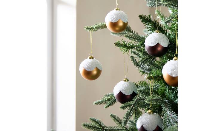 Argos Home Pack of 6 Mince Pie Shatterproof Christmas Bauble