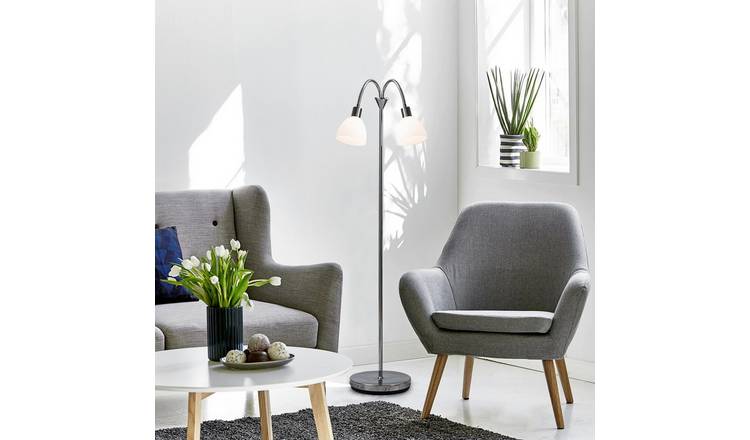 Nordlux Ray Double Floor Lamp - Silver