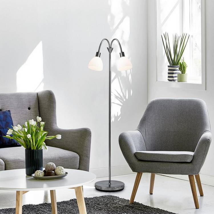 Nordlux Ray Double Floor Lamp - Silver 0