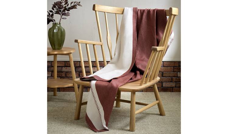 Habitat Blanket Stitch Throw - Berry - 125x150cm