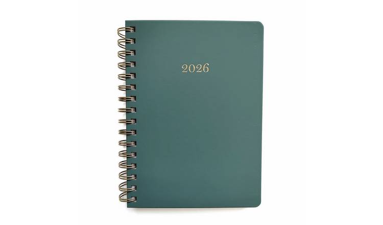 Argos Home A5 Day To Page Green Organiser Diary 2026