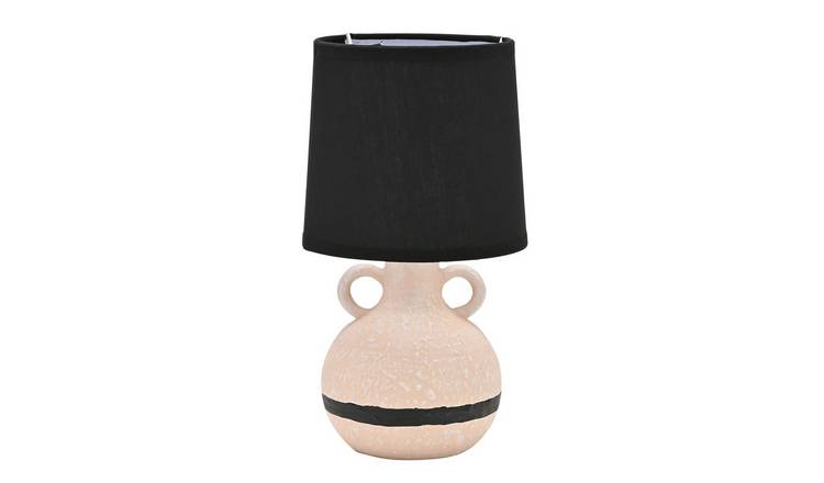 Hestia Natural and Black Vase Lamp