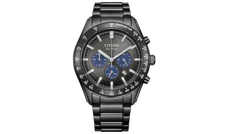 Citizen Men's Grey Dial Stainless Steel Black Bracelet Watch