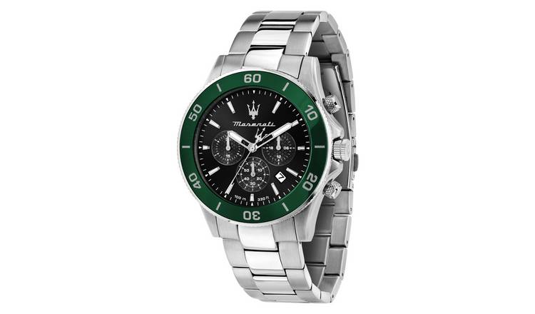 Maserati Chronograph Black Stainless Steel Bracelet Watch