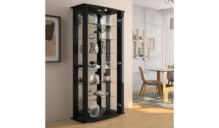 Argos Home Stella 2 Door Mirrored Display Cabinet - Black