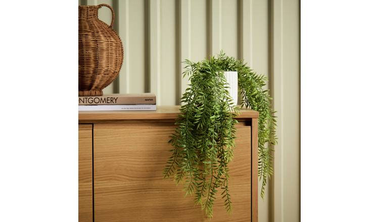 Argos Home Artificial Green Fern in White Ceramic Pot