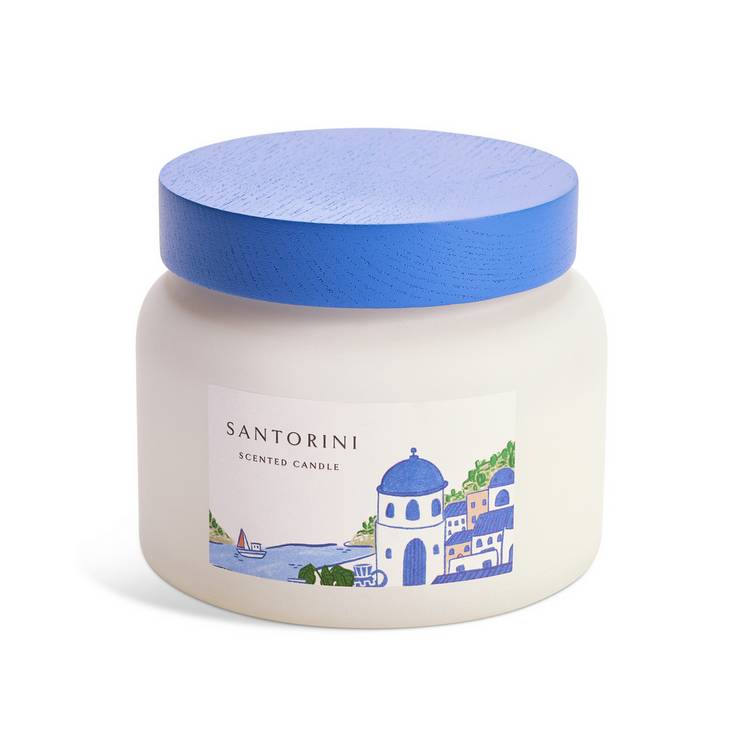 Habitat Santorini Medium Jar Candle - Mykonos Azure 0