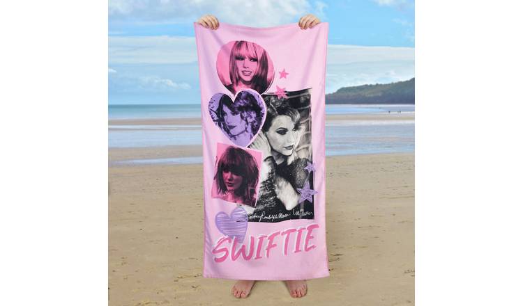 Taylor Swift Celebrity Icons Beach Towel - Pink & Purple