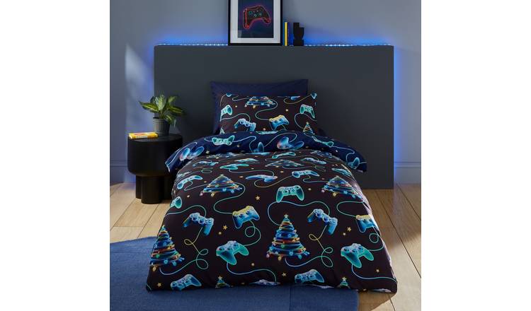 Catherine Lansfield Christmas Gamer Kids Bedding Set- Single