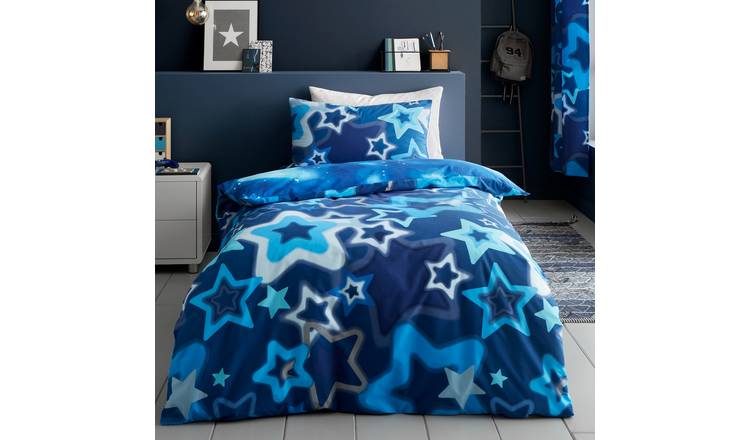 Catherine Lansfield Ombre Star Blue Kids Bedding Set- Double