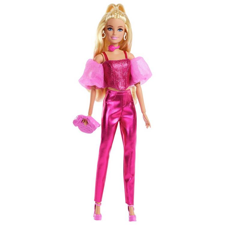 Deluxe Style Fashion Doll in Metallic Pink Outfit 0