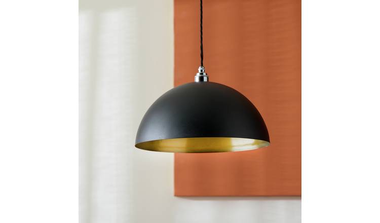 Habitat Mushroom Black Metal Easy Fit Lampshade - 35cm