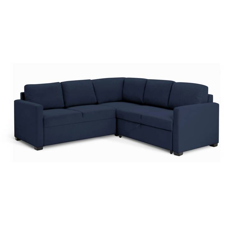 Habitat Reagan Fabric Corner Sofa Bed - Navy 0