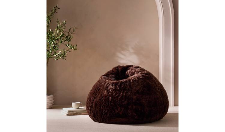 Kaikoo Ayrton Faux Fur Bean Bag - Brown