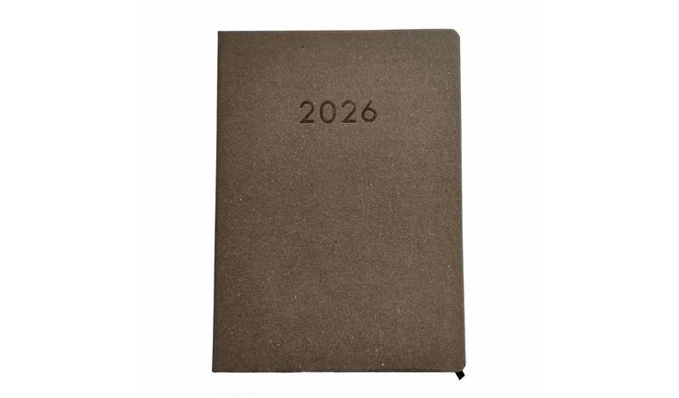 Argos Home Day to Page A4 Recycled Leather Diary 2026 - Tan