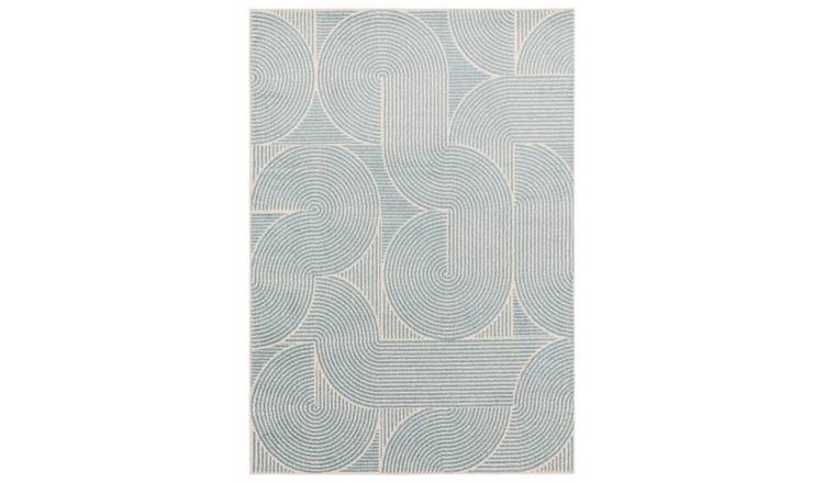Mega Flooring Blue Modern Abstract Rug - 80 x 150cm