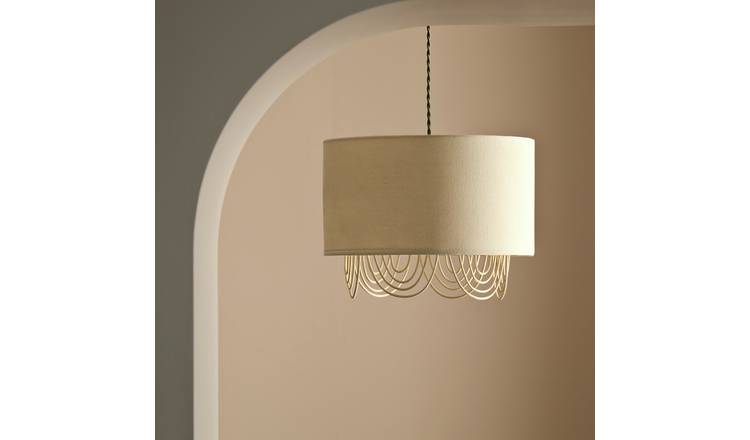 Habitat Two Tier Scallop Natural Easy Fit Lampshade - 35cm