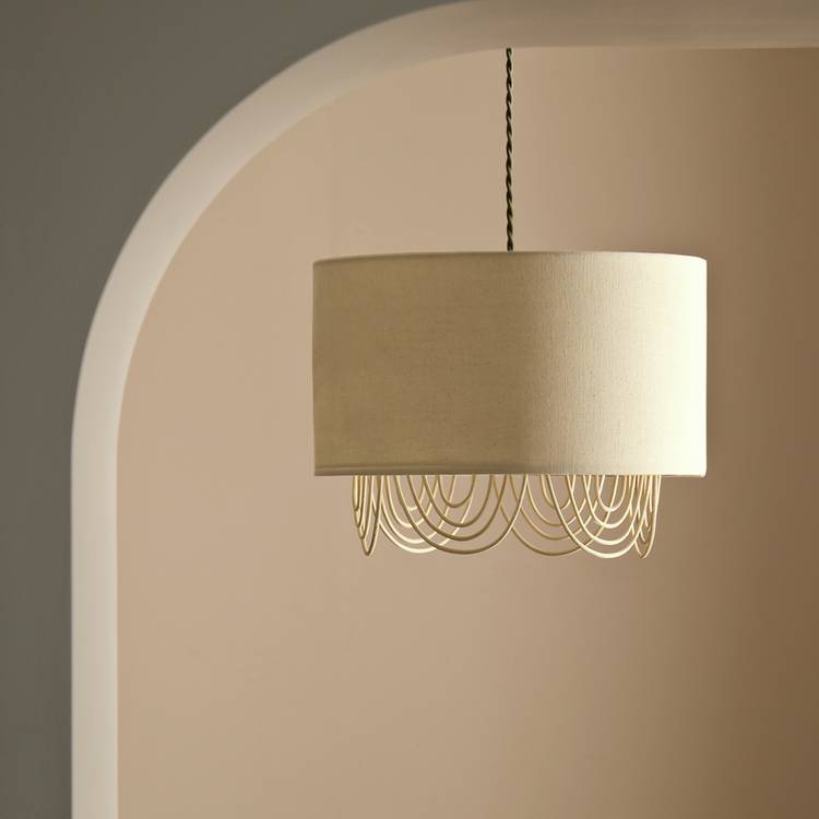Habitat Two Tier Scallop Natural Easy Fit Lampshade - 35cm 0