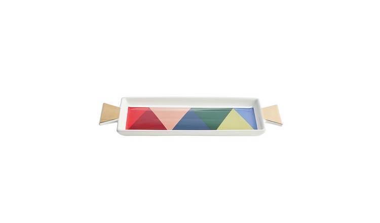 Habitat Festive Icons Stoneware Cracker Platter - White