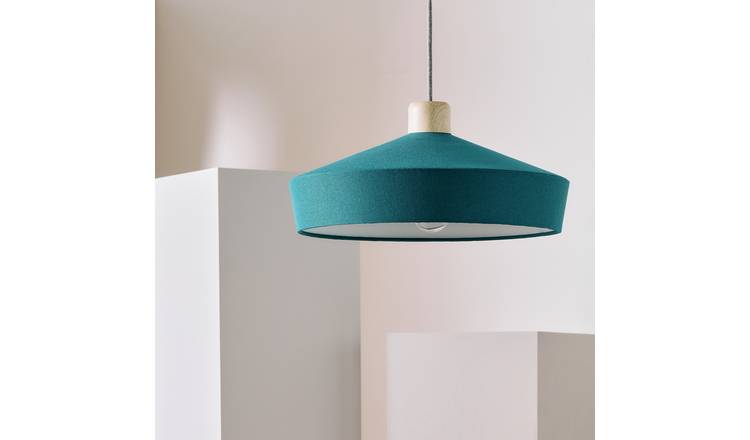 Habitat Green Fabric and Wood Effect Easy Fit Lampshade-43cm