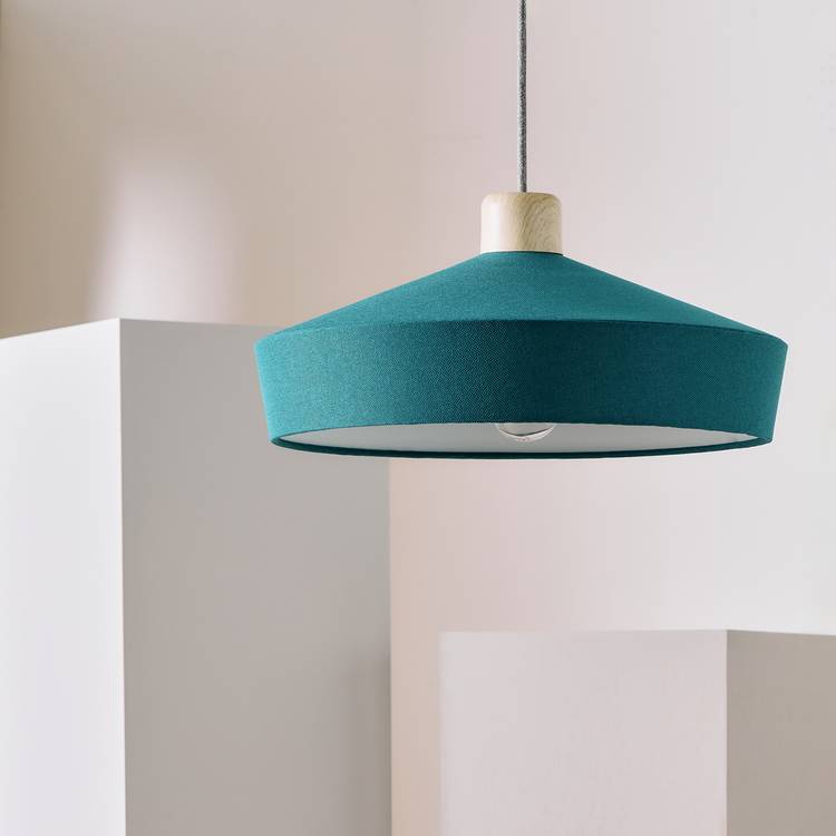 Habitat Green Fabric and Wood Effect Easy Fit Lampshade-43cm 0