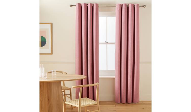 Habitat Blackout Eyelet Curtain - Dusty Rose - 137x117cm