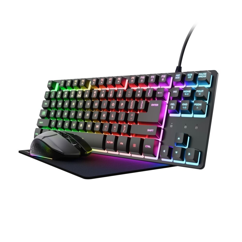 Trust GXT 794 3-in-1 Gaming keyboard Mouse included USB QWERTY UK English Black