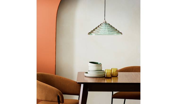 Habitat Ringo Glass Green Easy Fit Lampshade - 40cm