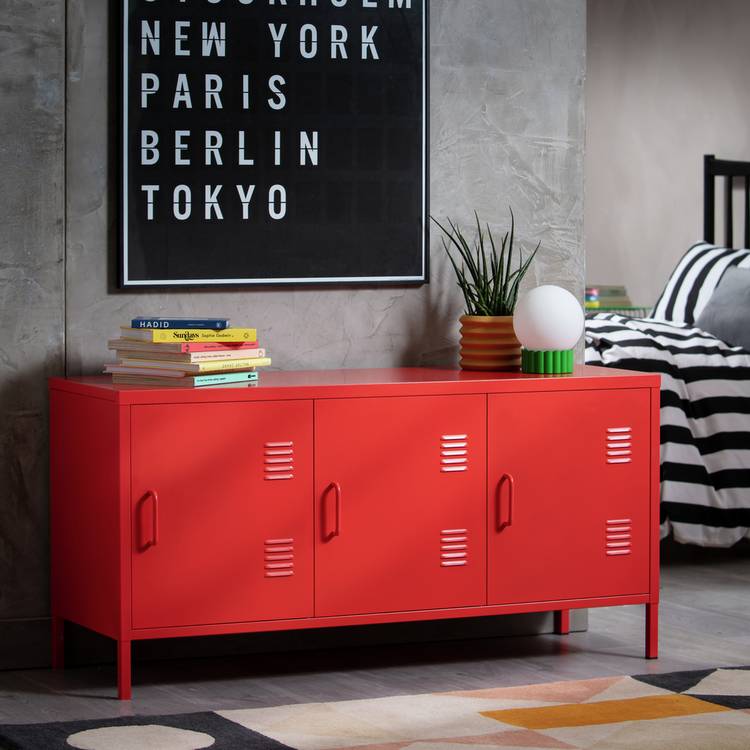 Habitat Stevie 3 Door Locker - Red 0