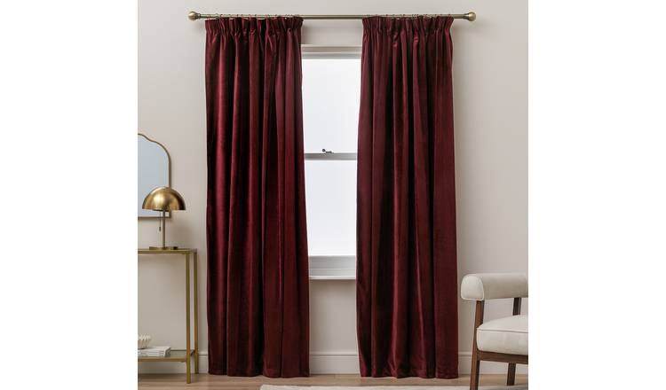 Argos Home Blackout Pencil Pleat Curtain - Berry - 137x117cm