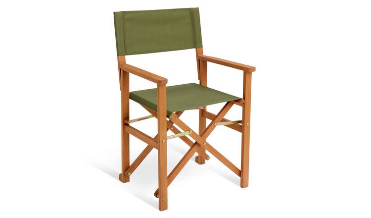 Habitat Folding Wooden Garden Director Chair - Green