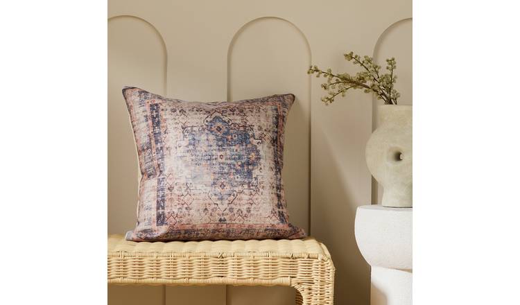 Habitat Chenille Tapestry Print Cushion - Cream - 43x43cm