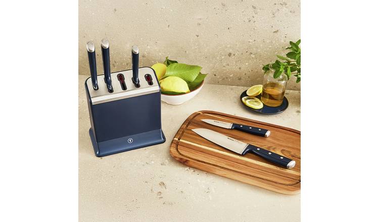 Tefal 5 Piece Knife Block - Blue