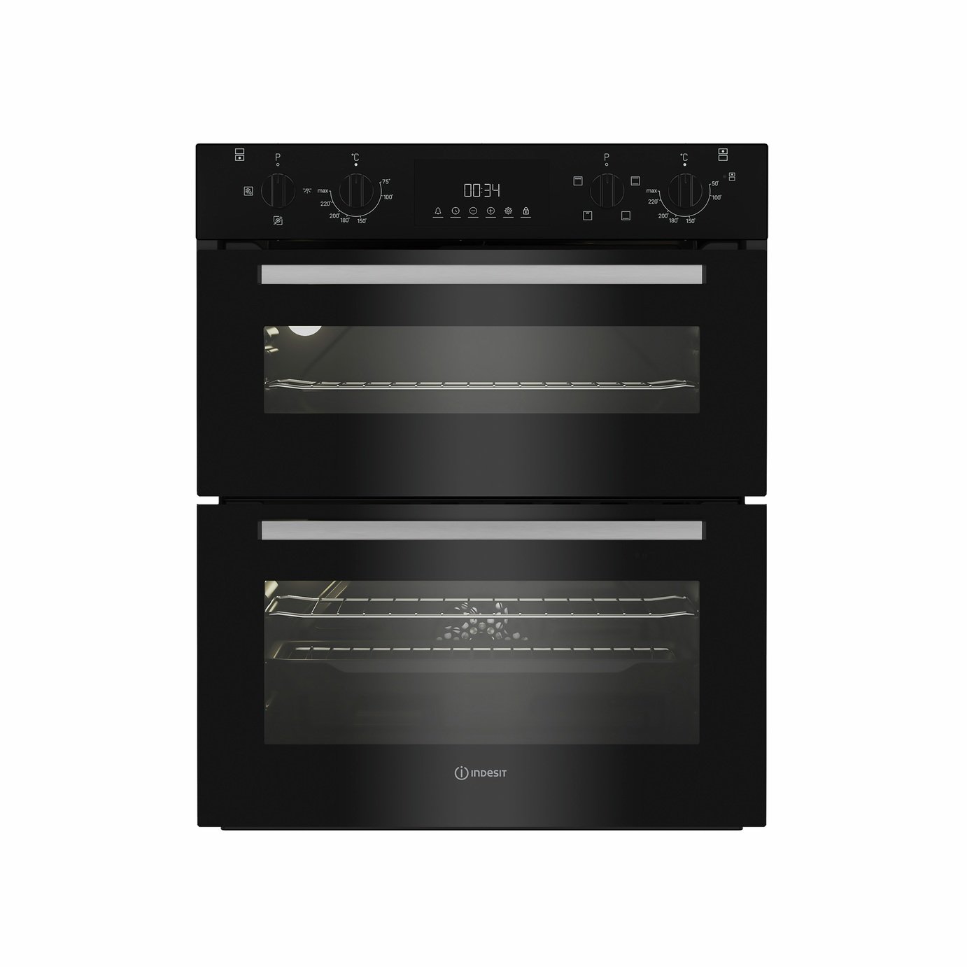 Indesit DUI10DB Built Under Double Electric Oven - Black