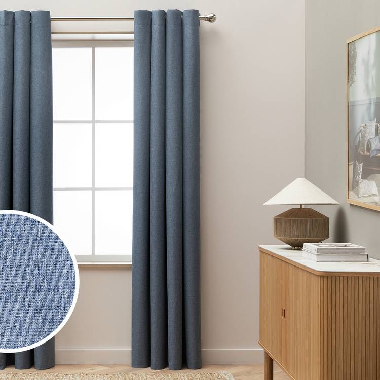 Habitat Blackout Eyelet Curtains - Blue - 168x229cm 0